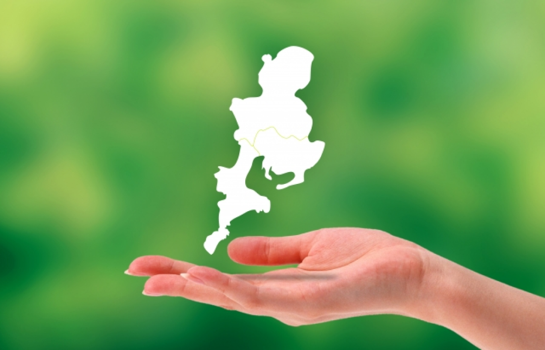 手のひらと地図